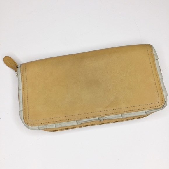 BARR + Barr New York Yellow Leather Wallet - Picture 1 of 8